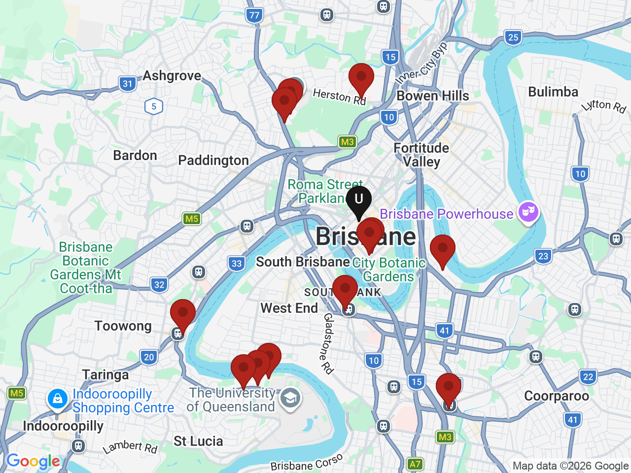 Map of UniLodge homes near BROWNS English Language School
