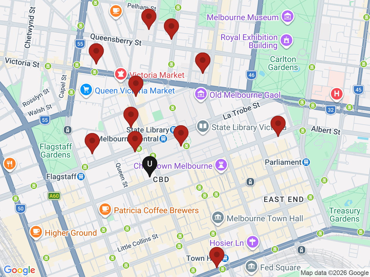 Map of UniLodge homes near Max Therapy Institute