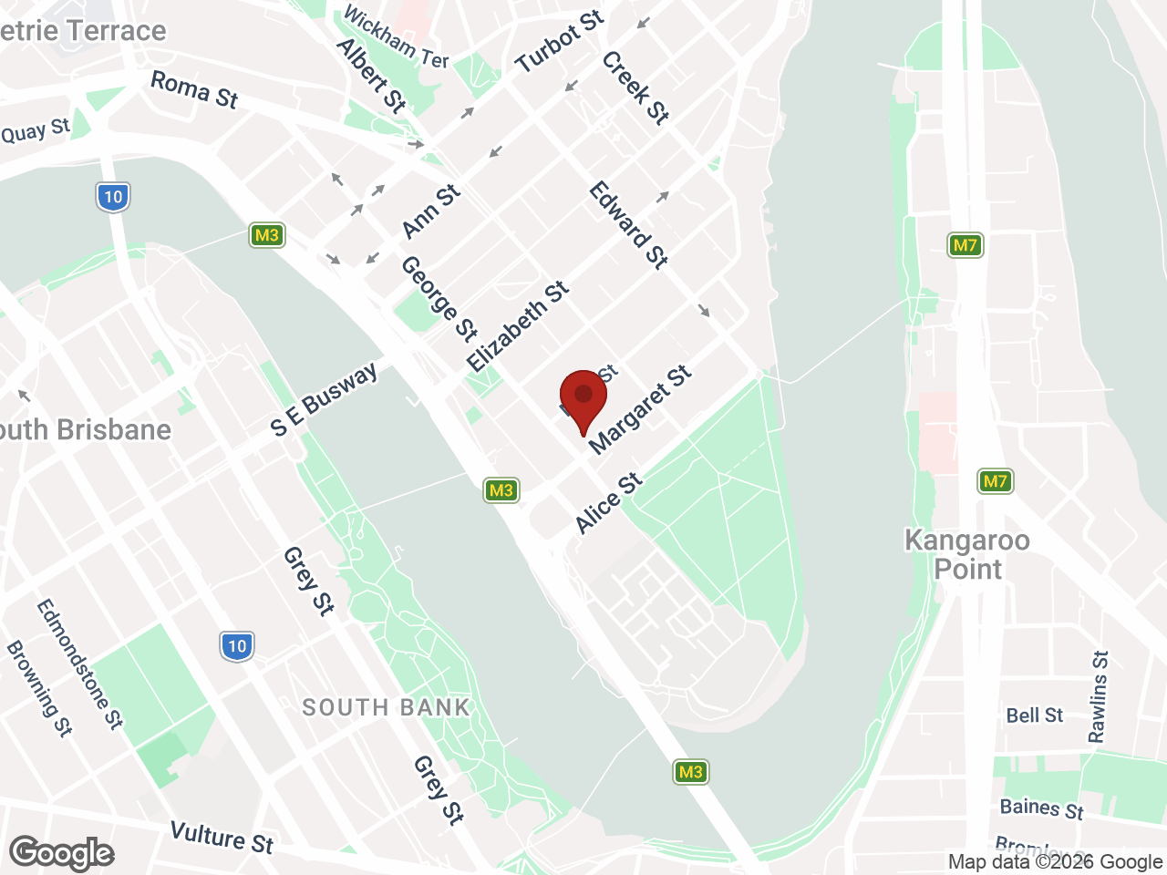 Map showing UniLodge Brisbane City, Brisbane CBD