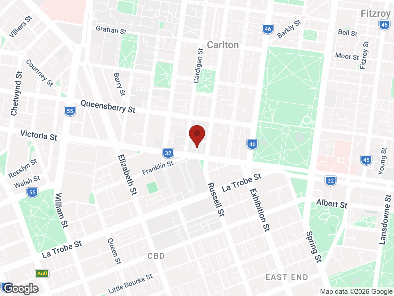Map showing Student Living D2, Carlton