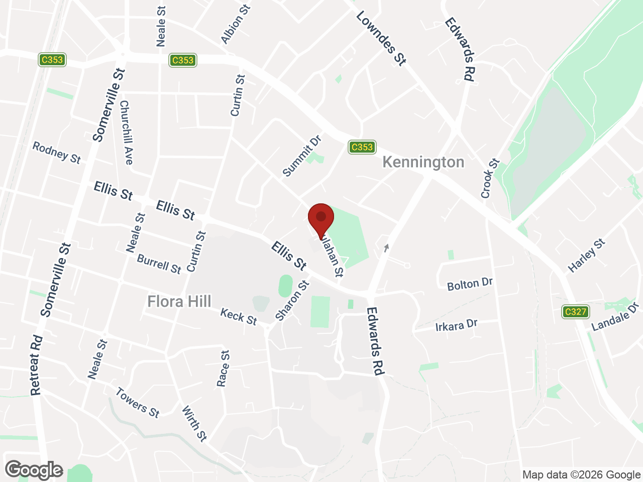 Map showing La Trobe University Bendigo - Orde House, Flora Hill