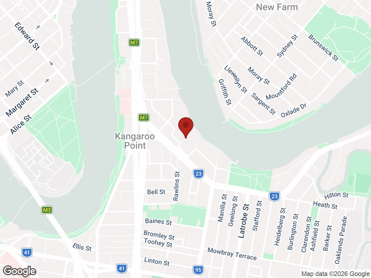 Map showing Student Living - Shafston, Kangaroo Point