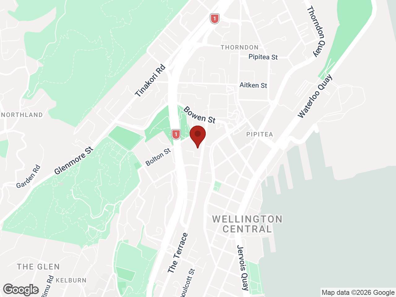 Map showing UniLodge Stafford House, Wellington Central