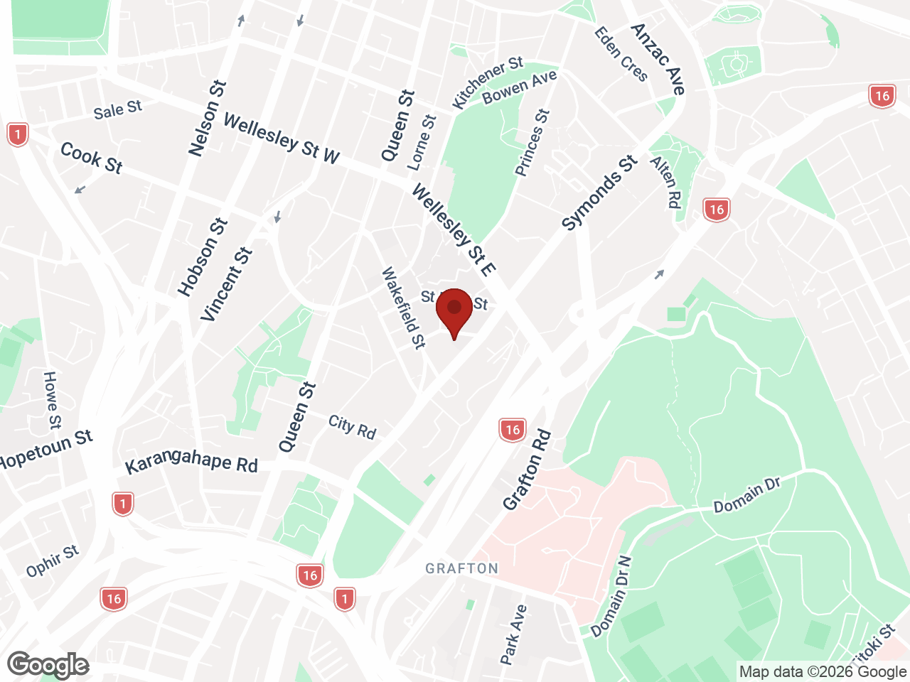 Map showing UniLodge Wellesley Apartments, Auckland